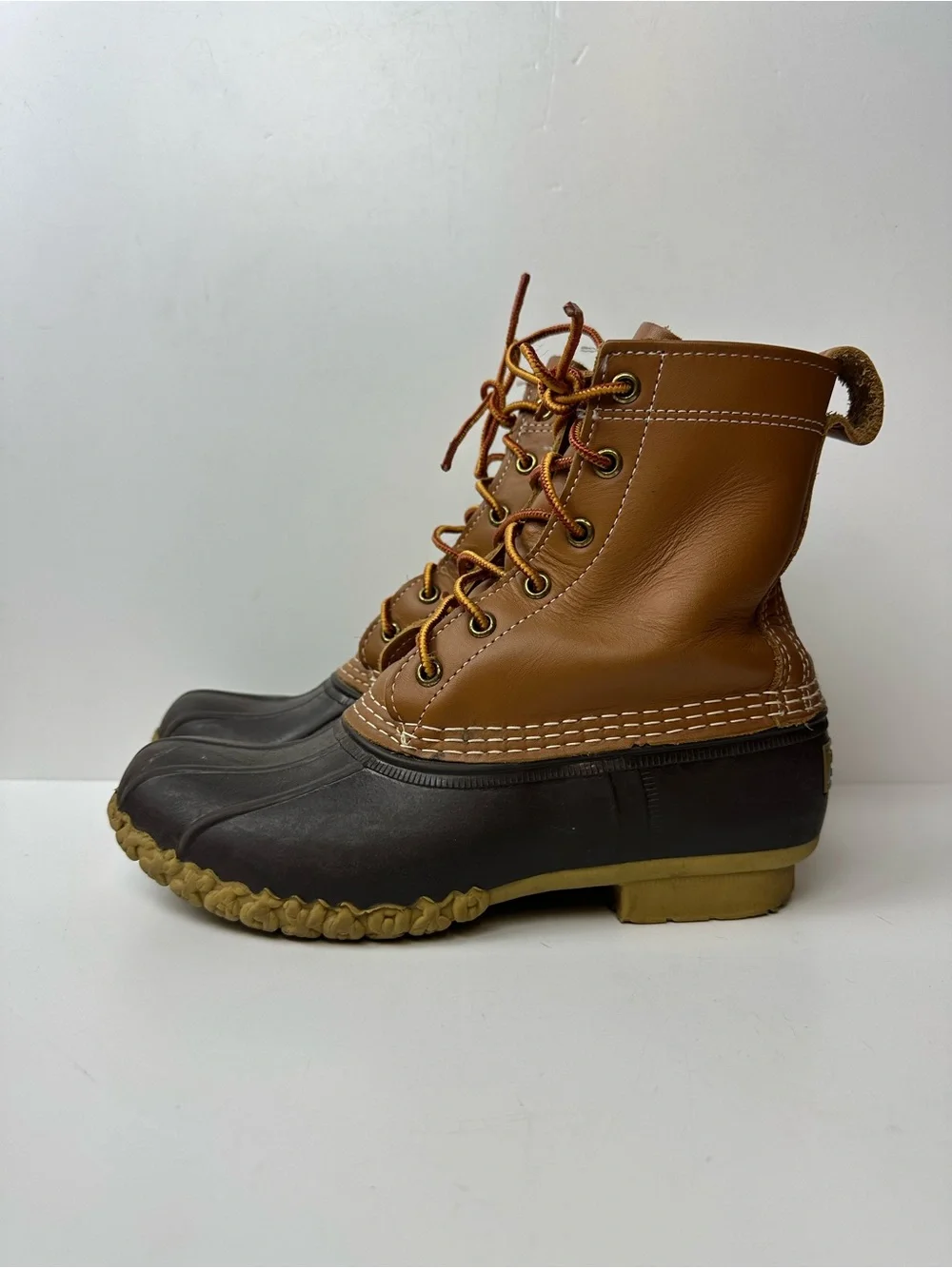L.L. Bean Tan Leather Lace-Up Bean Boots Size 6